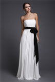 Sheath/Column Strapless Sash/Ribbon/Belt Long Sleeveless Chiffon Bridesmaid Dresses TPP0005748