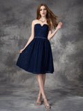 A-line/Princess Sweetheart Lace Sleeveless Short Lace Bridesmaid Dresses TPP0005851