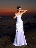 Trumpet/Mermaid Sweetheart Sleeveless Long Elastic Woven Satin Beach Wedding Dresses TPP0006651