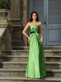 A-Line/Princess Sweetheart Sleeveless Long Silk like Satin Bridesmaid Dresses TPP0005872