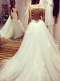 Ball Gown Sleeveless Sweetheart Chapel Train Tulle Wedding Dresses TPP0006419