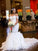 Trumpet/Mermaid Sleeveless Off-the-Shoulder Court Train Beading Tulle Wedding Dresses TPP0005955