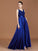 A-Line/Princess V-neck Sleeveless Satin Asymmetrical Lace Bridesmaid Dress TPP0005532
