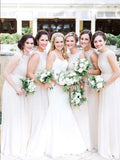 A-Line/Princess Scoop Sleeveless Chiffon Floor-Length Bridesmaid Dresses TPP0005777