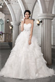 Ball Gown Sweetheart Sleeveless Beading Long Organza Wedding Dresses TPP0006499