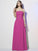 A-Line/Princess Strapless Sleeveless Pleats Long Chiffon Bridesmaid Dresses TPP0005257
