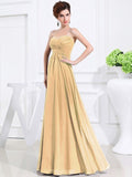A-Line/Princess Sweetheart Sleeveless Chiffon Pleats Long Bridesmaid Dresses TPP0005559