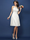 A-Line/Princess Bateau Sash/Ribbon/Belt Sleeveless Short Chiffon Bridesmaid Dresses TPP0005370
