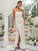 Sheath/Column Elastic Woven Satin Ruched Square Sleeveless Sweep/Brush Train Bridesmaid Dresses TPP0004933