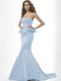 Trumpet/Mermaid Sweetheart Sleeveless Long Satin Bridesmaid Dresses TPP0005151