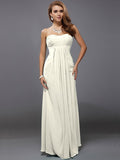Sheath/Column Strapless Sleeveless Ruffles Long Chiffon Bridesmaid Dresses TPP0005426