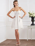 A-Line/Princess Strapless Sleeveless Pleats Short Chiffon Bridesmaid Dresses TPP0005100
