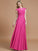 A-Line/Princess Scoop Short Sleeves Chiffon Floor-Length Bridesmaid Dresses TPP0005597
