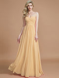A-Line/Princess Sweetheart Sleeveless Floor-Length Chiffon Bridesmaid Dresses TPP0005518