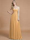 Empire Sweetheart Sleeveless Ruched Floor-Length Chiffon Bridesmaid Dresses TPP0005652