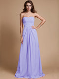 A-Line/Princess Sweetheart Sleeveless Ruffles Chiffon Long Bridesmaid Dresses TPP0005380