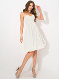 A-Line/Princess Sweetheart Pleats Sleeveless Short Chiffon Bridesmaid Dresses TPP0005313