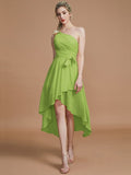 A-Line/Princess One-Shoulder Sleeveless Layers Asymmetrical Chiffon Bridesmaid Dresses TPP0005056