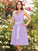 A-Line/Princess Halter Pleats Sleeveless Short Chiffon Bridesmaid Dresses TPP0005384