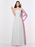 A-Line/Princess Sweetheart Sleeveless Long Pleats Chiffon Bridesmaid Dresses TPP0005097