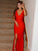 Sheath/Column Jersey Ruched V-neck Sleeveless Floor-Length Dresses TPP0004817