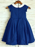 A-line/Princess Scoop Short Sleeves Tea-Length Chiffon Flower Girl Dresses TPP0007875