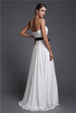 Sheath/Column Strapless Sash/Ribbon/Belt Long Sleeveless Chiffon Bridesmaid Dresses TPP0005748
