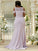 Sheath/Column Stretch Crepe Lace Scoop Sleeveless Sweep/Brush Train Bridesmaid Dresses TPP0004994