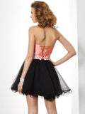 A-Line/Princess Sweetheart Sleeveless Applique Short Taffeta Homecoming Dresses TPP0008744