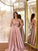 A-Line/Princess Satin Sleeveless Ruched One-Shoulder Sweep/Brush Train Dresses TPP0001415