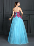 Ball Gown Sweetheart Lace Sleeveless Long Satin Quinceanera Dresses TPP0004308
