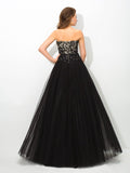 Ball Gown Sweetheart Lace Sleeveless Long Net Quinceanera Dresses TPP0002646