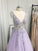 A-Line/Princess Tulle Beading V-neck Sleeveless Floor-Length Dresses TPP0001531