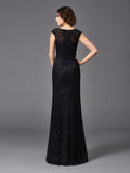Sheath/Column Scoop Beading Sleeveless Long Lace Mother of the Bride Dresses TPP0007152