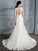 Trumpet/Mermaid Sweetheart Sleeveless Lace Court Train Wedding Dresses TPP0006495