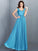 A-Line/Princess Scoop Lace Sleeveless Long Chiffon Bridesmaid Dresses TPP0005303