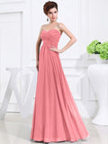 A-Line/Princess Sweetheart Sleeveless Chiffon Pleats Long Bridesmaid Dresses TPP0005559