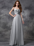 A-line/Princess Sweetheart Ruffles Sleeveless Long Chiffon Bridesmaid Dresses TPP0005598