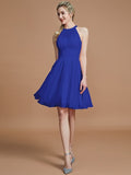 A-Line/Princess Chiffon Knee-Length Sleeveless Scoop Bridesmaid Dresses TPP0005275