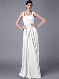 Sheath/Column Straps Sleeveless Pleats Long Chiffon Bridesmaid Dresses TPP0005648