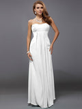 Sheath/Column Strapless Sleeveless Ruffles Long Chiffon Bridesmaid Dresses TPP0005426