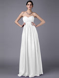 A-Line/Princess Sweetheart Sleeveless Beading Pleats Long Chiffon Bridesmaid Dresses TPP0005818