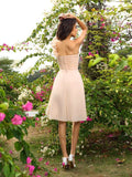 A-Line/Princess One-Shoulder Ruched Sleeveless Short Chiffon Bridesmaid Dresses TPP0005387