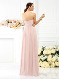 A-Line/Princess Strapless Pleats Sleeveless Long Chiffon Bridesmaid Dresses TPP0005054