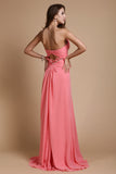 A-Line/Princess Sweetheart Sleeveless Ruffles Chiffon Long Bridesmaid Dresses TPP0005380