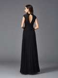 A-Line/Princess V-neck Sleeveless Long Chiffon Bridesmaid dresses TPP0005278