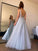 A-Line/Princess V-neck Beading Tulle Sleeveless Floor-Length Dresses TPP0001489