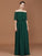 A-Line/Princess Pleats Off-the-Shoulder Floor-Length Chiffon Bridesmaid Dress TPP0005361