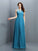A-Line/Princess Bateau Pleats Sleeveless Long Chiffon Bridesmaid Dresses TPP0005451