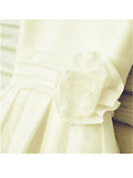 A-line/Princess Scoop Sleeveless Hand-made Flower Tea-Length Chiffon Flower Girl Dresses TPP0007867